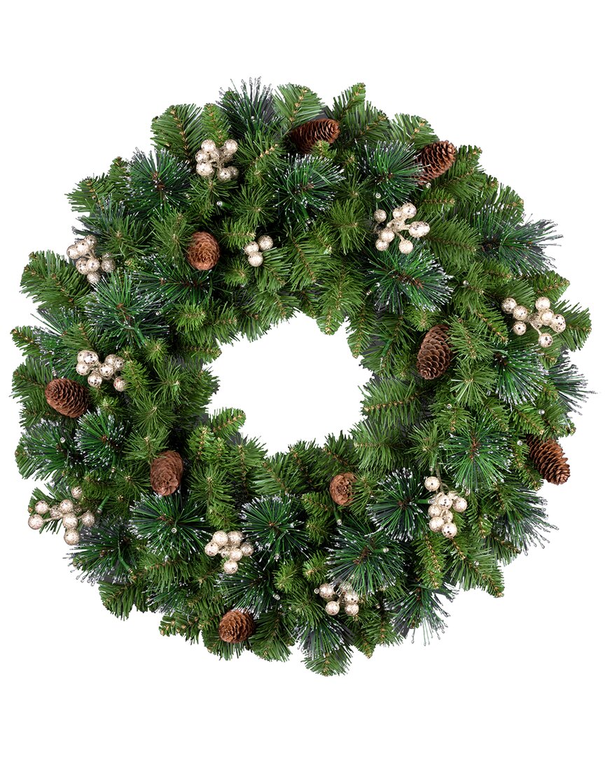 National Tree Company 24in Crestwood Gold Spruce Wreath In Green