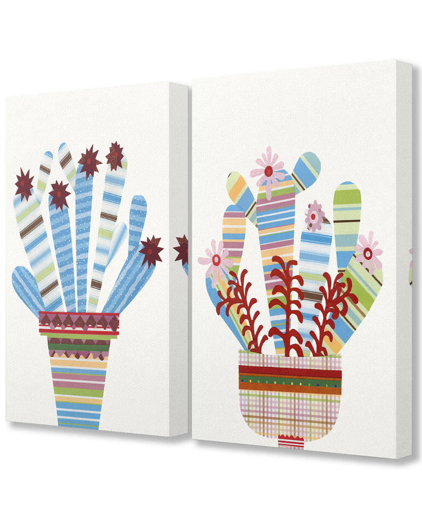 Stupell Cheerful Succulents Colorful Patterns 2pc Set