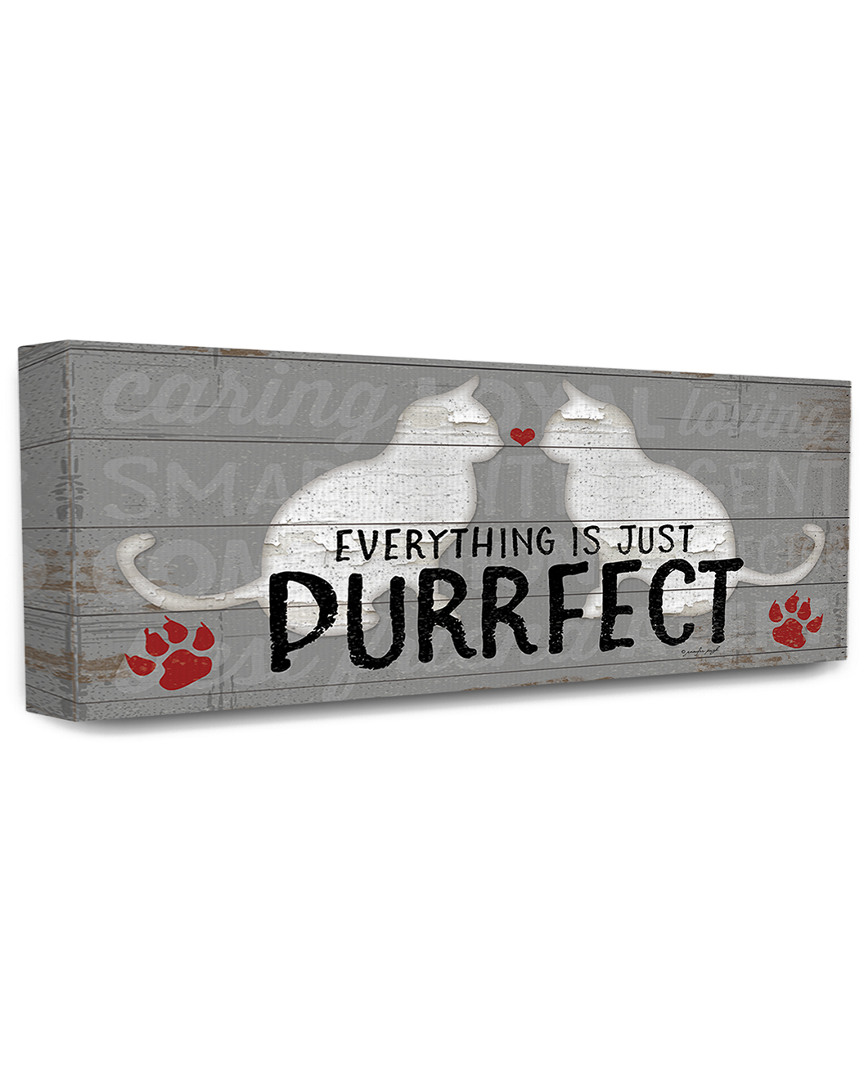 Stupell Home Decor Collection Rustic Grey And White Planked Look Everything Is Just Purrfect Cats