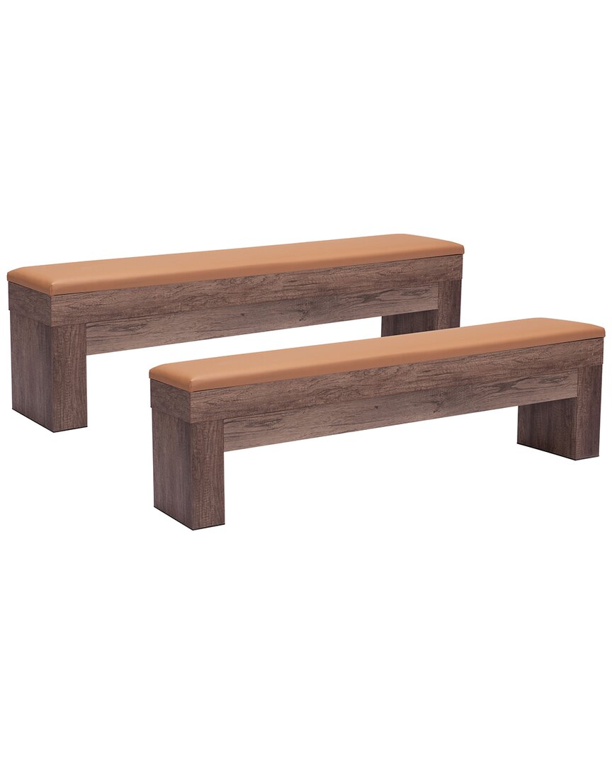 Zuo Set Of 2 Bonkers Storage Bench In Brown