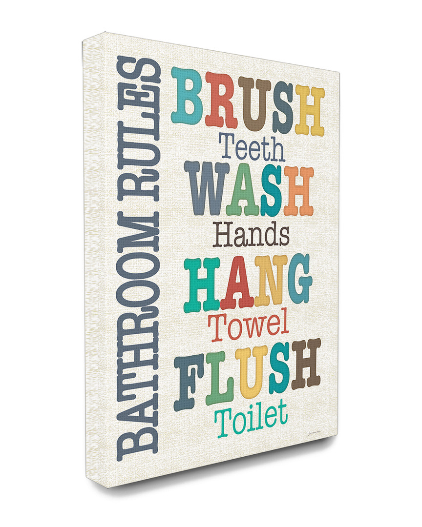 Stupell Home Colorful Bathroom Rules Typog