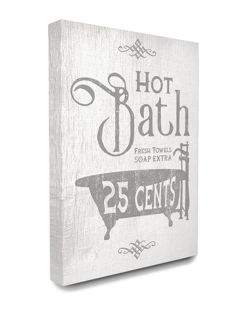 Stupell Grey And White Hot Bath Tub Vintage Sign