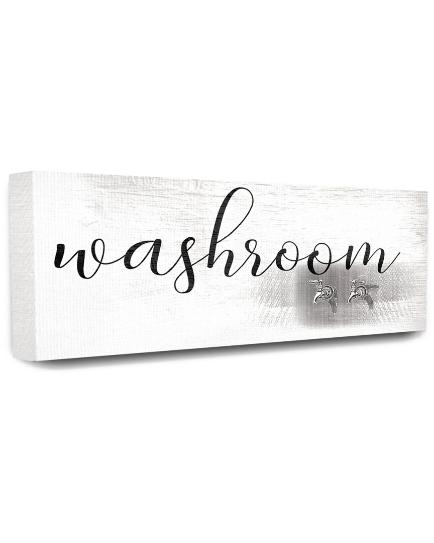 Stupell Washroom Faucet Illustration Script Typography Sign