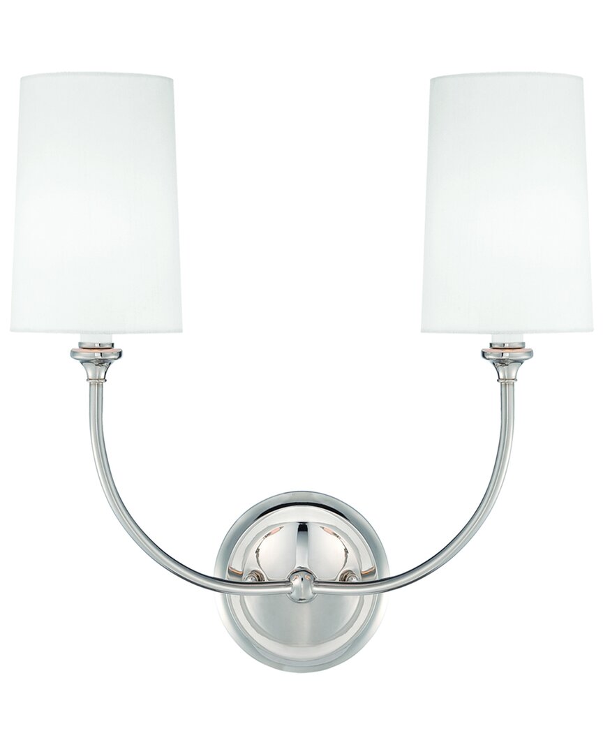 CRYSTORAMA DISCONTINUED CRYSTORAMA LIBBY LANGDON FOR CRYSTORAMA SYLVAN 2-LIGHT POLISHED NICKEL SCONCE