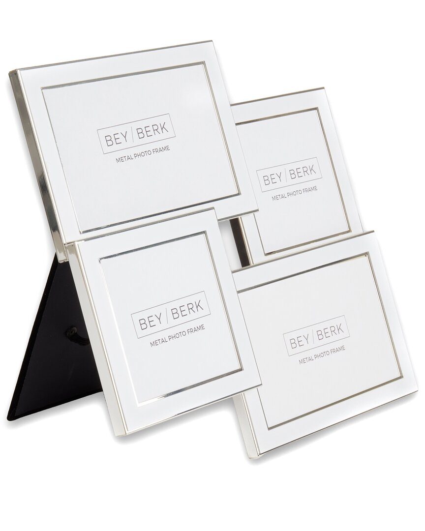 Bey-berk Collage Picture Frame For Four 4x6 Photos In Silver