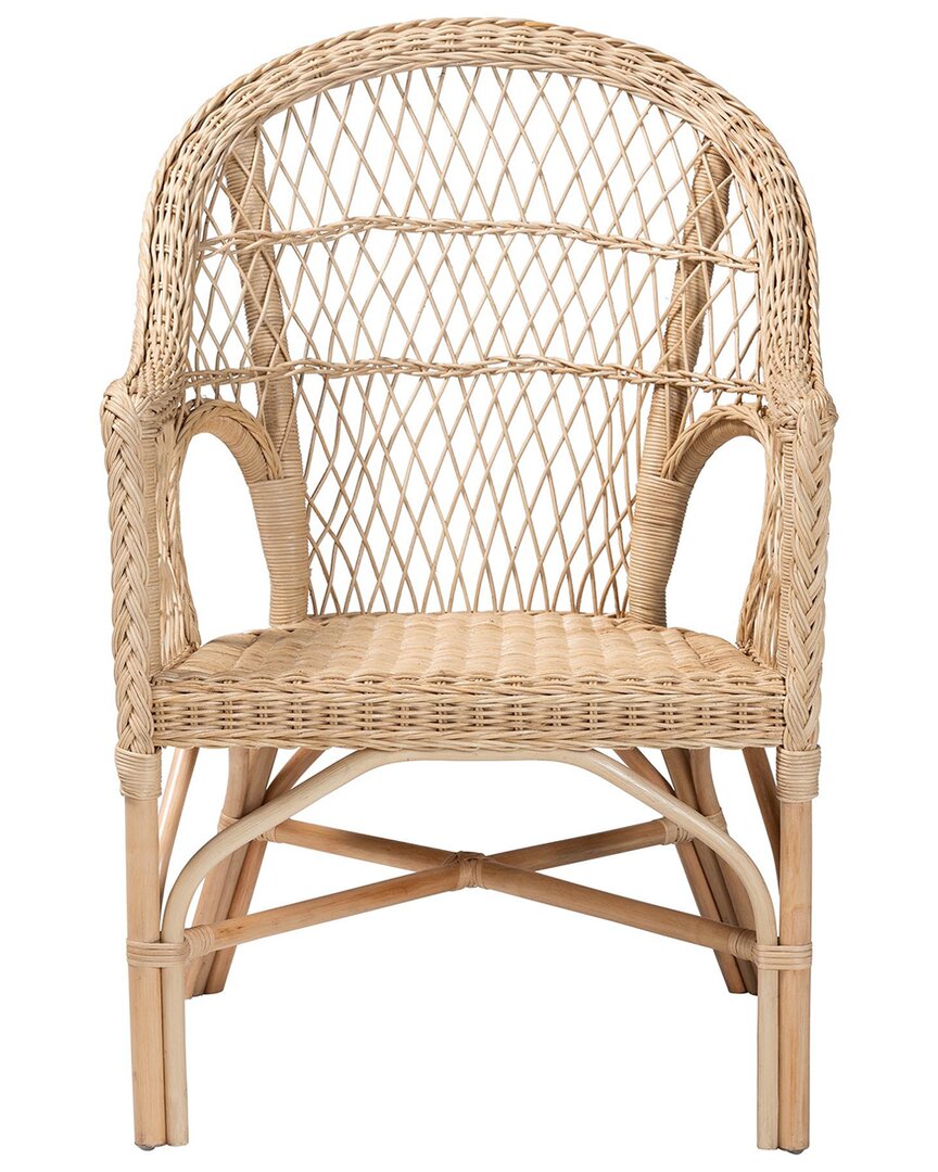 BAXTON STUDIO BAXTON STUDIO ZAIRA MODERN BOHEMIAN RATTAN ARM CHAIR 