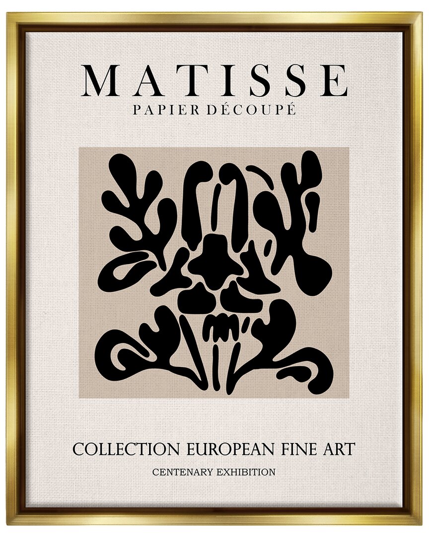 Stupell Abstract Contemporary Black Floral Design Matisse Typography By Ros Ruseva Wall Art