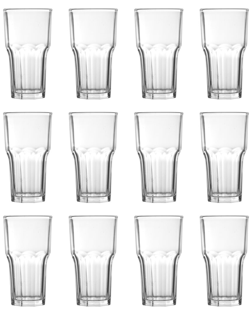 Fortessa Chez Bistro Everyday 16oz Stackable Glasses (set Of 12) In Clear