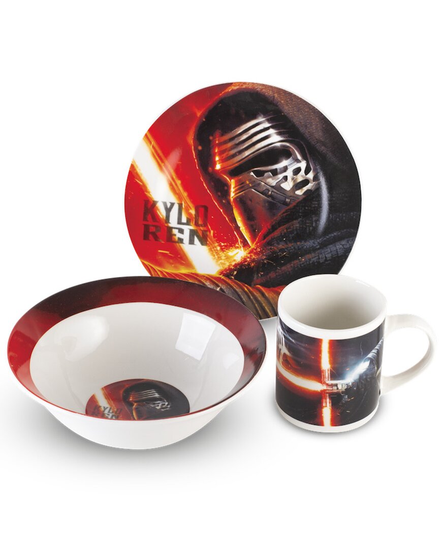 Berlinger Haus 3pc Children Breakfast Porcelain Set Star Wars Kylo Ren In Multi