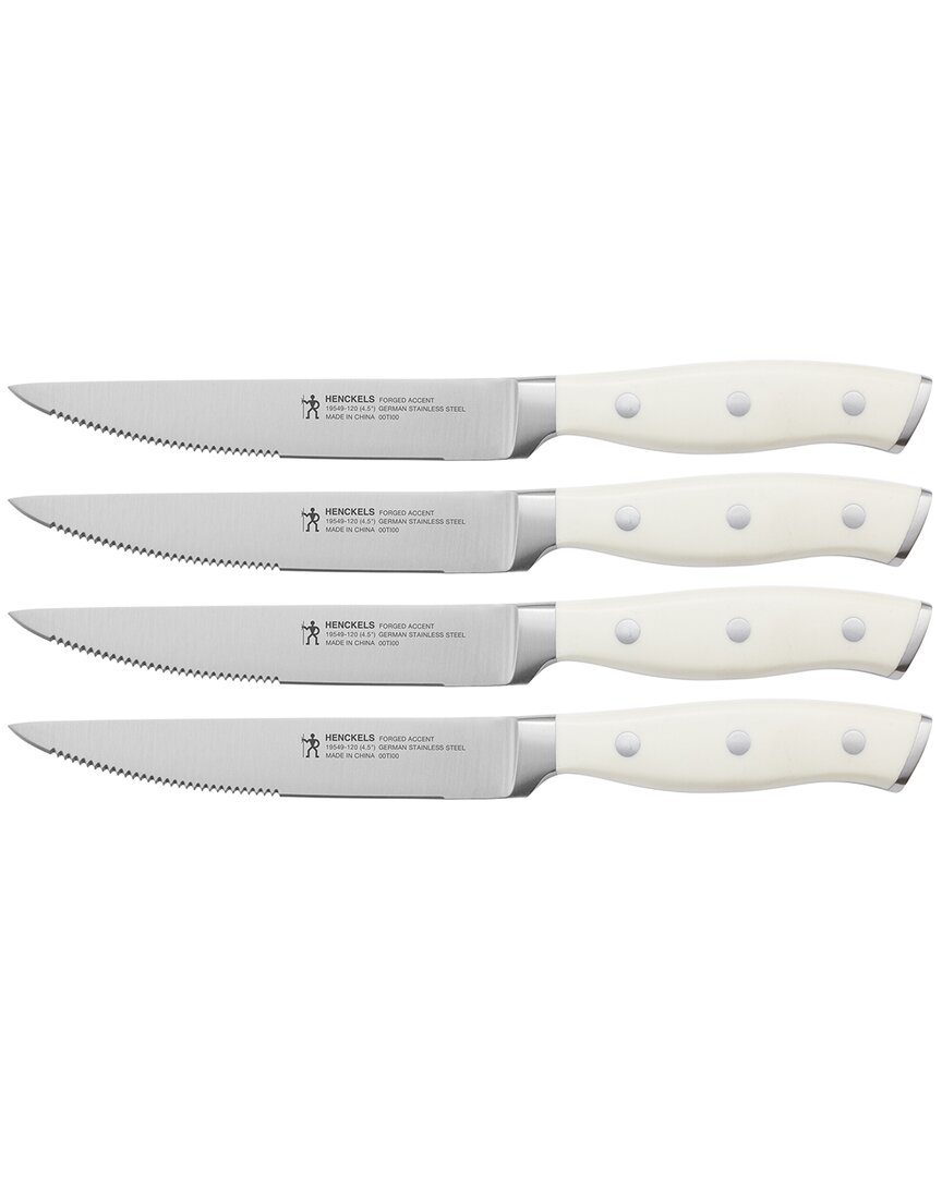Shop Zwilling J.a. Henckels Forged Accent 4pc Steak Knife Set In White