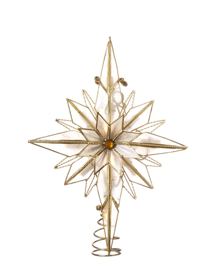 Kurt Adler 10-inch Ul 10-light White Angel Treetop In Gold