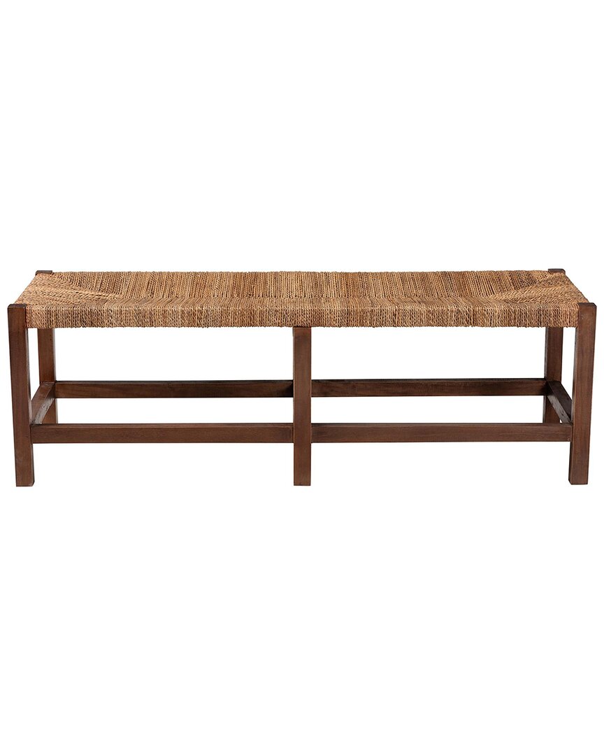 Baxton Studio Liza Bohemian Wood Accent Bench