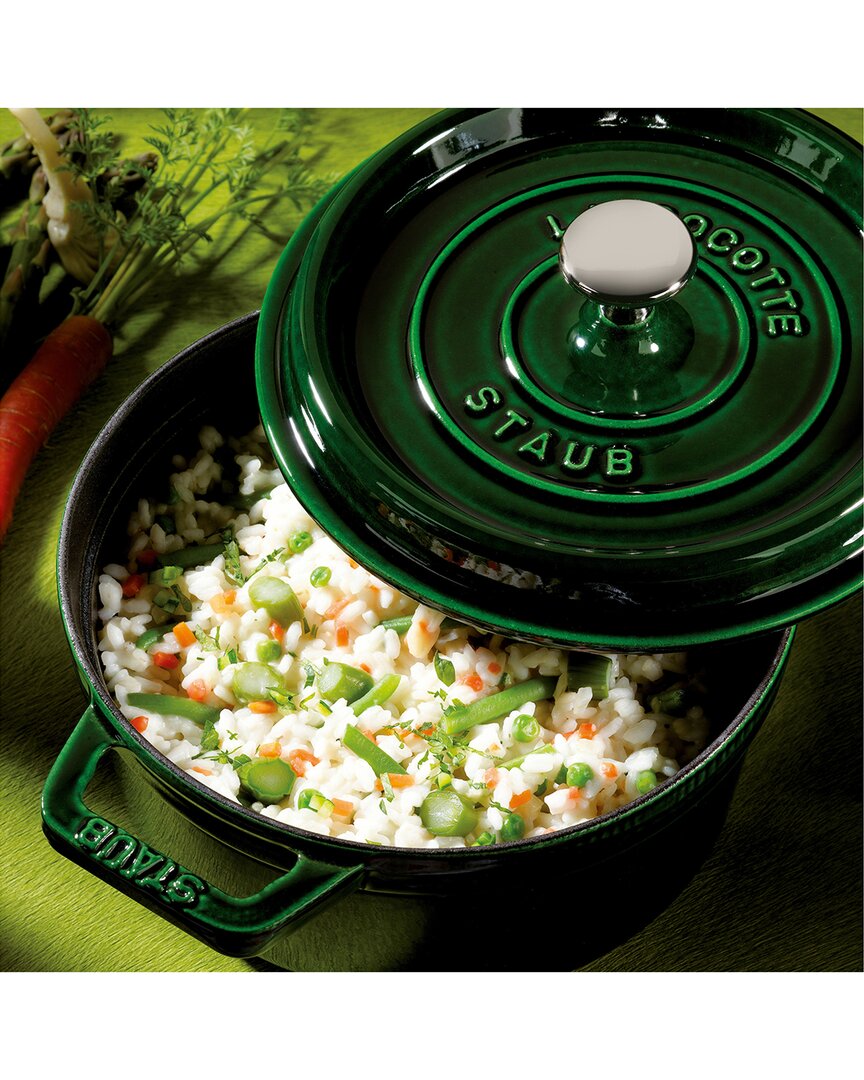 Staub Cast Iron 4qt Round Cocotte In Green