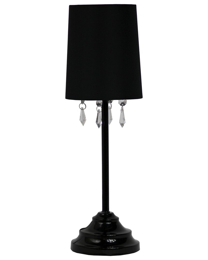 Lalia Home Laila Home Table Lamp With Fabric Shade And Hanging Acrylic Beads In Black