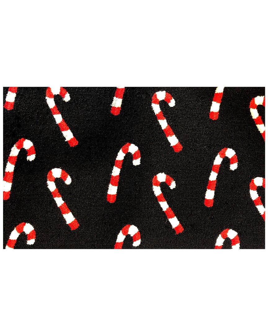 The Rug Market Candy Cane 24x36in Doormat In Black