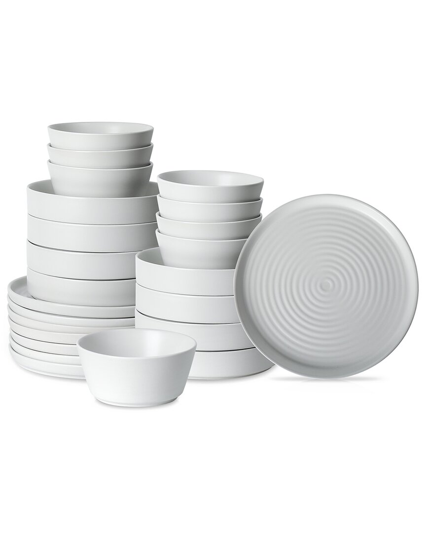 Stone Lain Elica 24pc White Stoneware Dinnerware Set In White