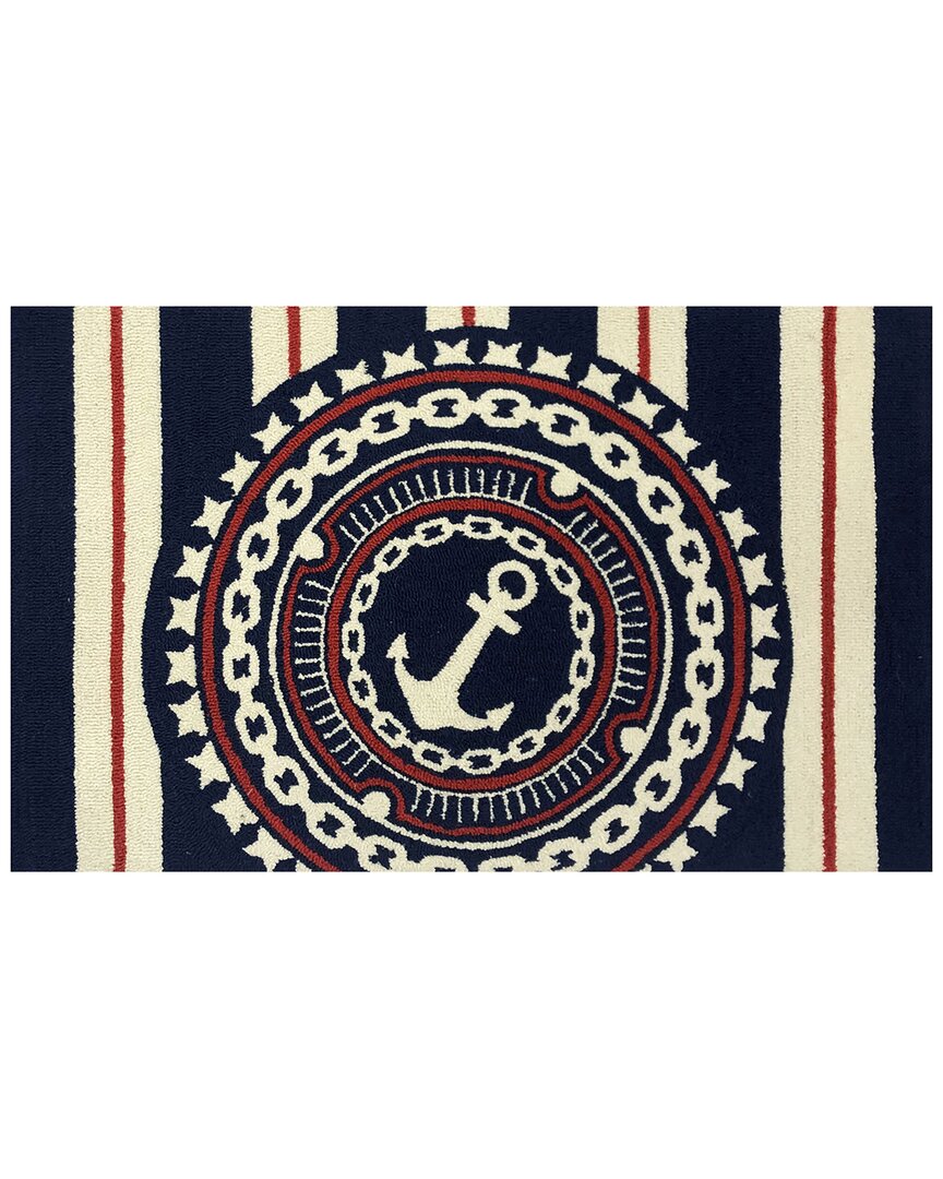 The Rug Market Nautical Anchor 30x48in Doormat In Blue