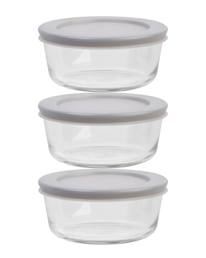 Home Essentials Fresh 4cup 6pc Bowls Grey Lids In Clear