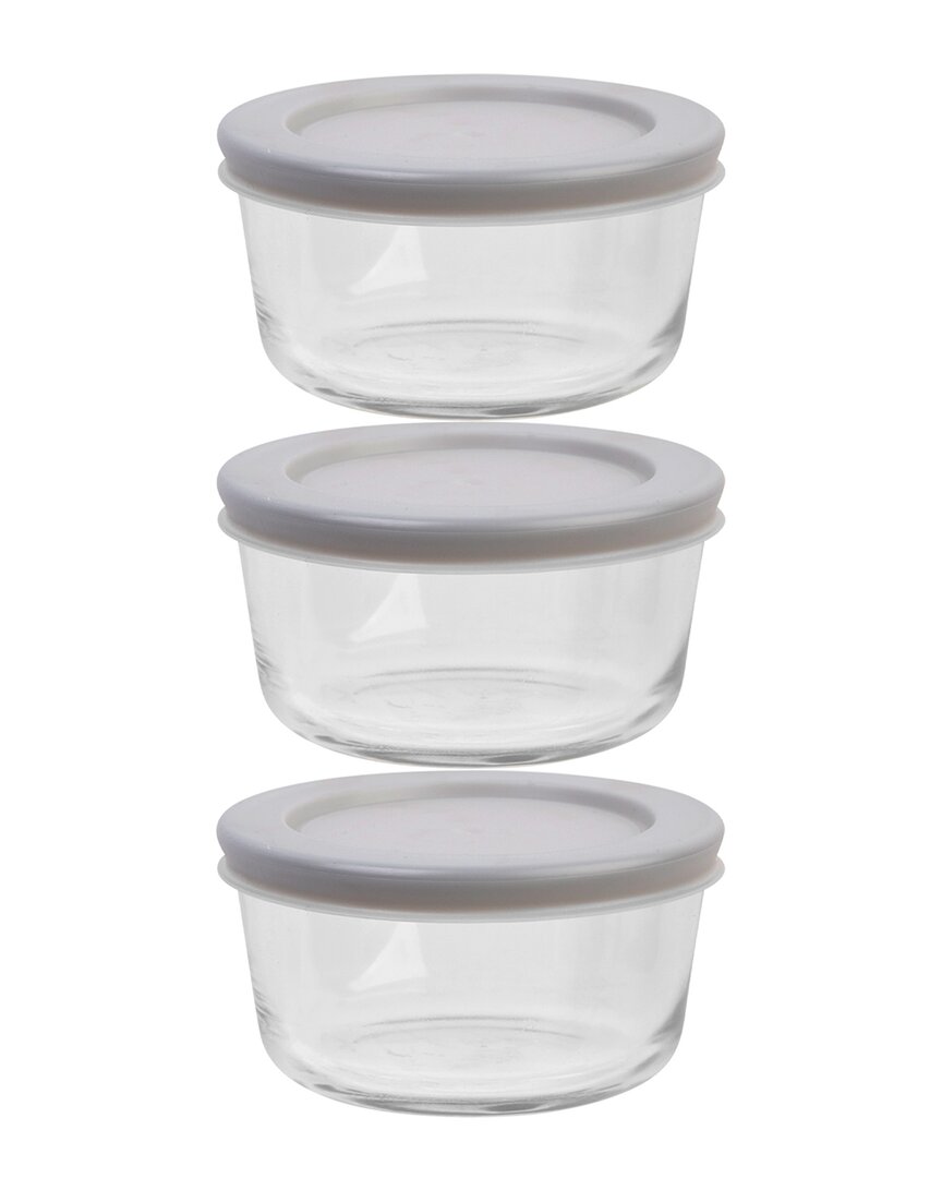 Home Essentials Fresh 2cup 6pc Bowls Grey Lids In Clear