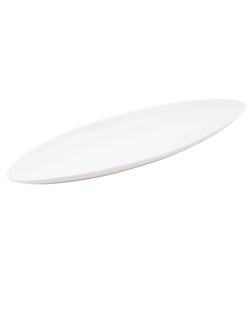 Home Essentials 13in X 4in Porcelain Oval Plate In White