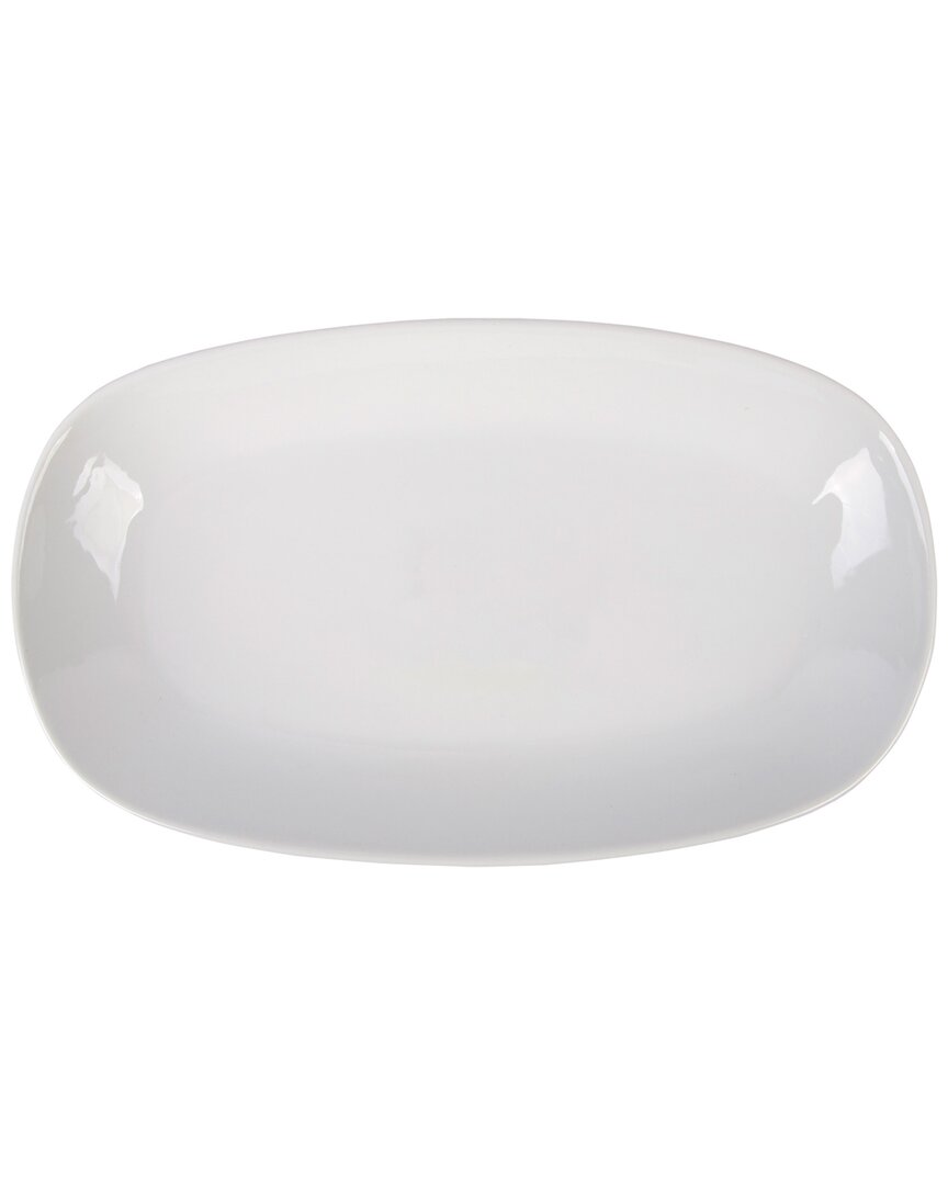 Home Essentials Set Of 2 11in Porcelain Soft Rectangle Bowl In White