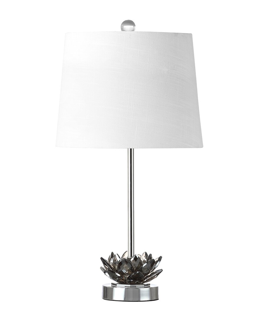 JONATHAN Y JONATHAN Y AMELIA LOTUS 25IN CRYSTAL LED TABLE LAMP SMOKE 