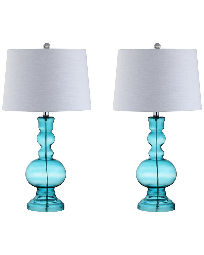 Jonathan Y Set Of 2 Genie 28.5in Glass Led Table Lamps