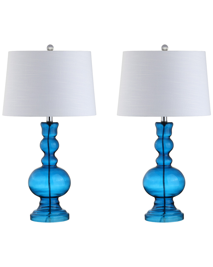 Jonathan Y Set Of 2 Genie 28.5in Glass Led Table Lamps