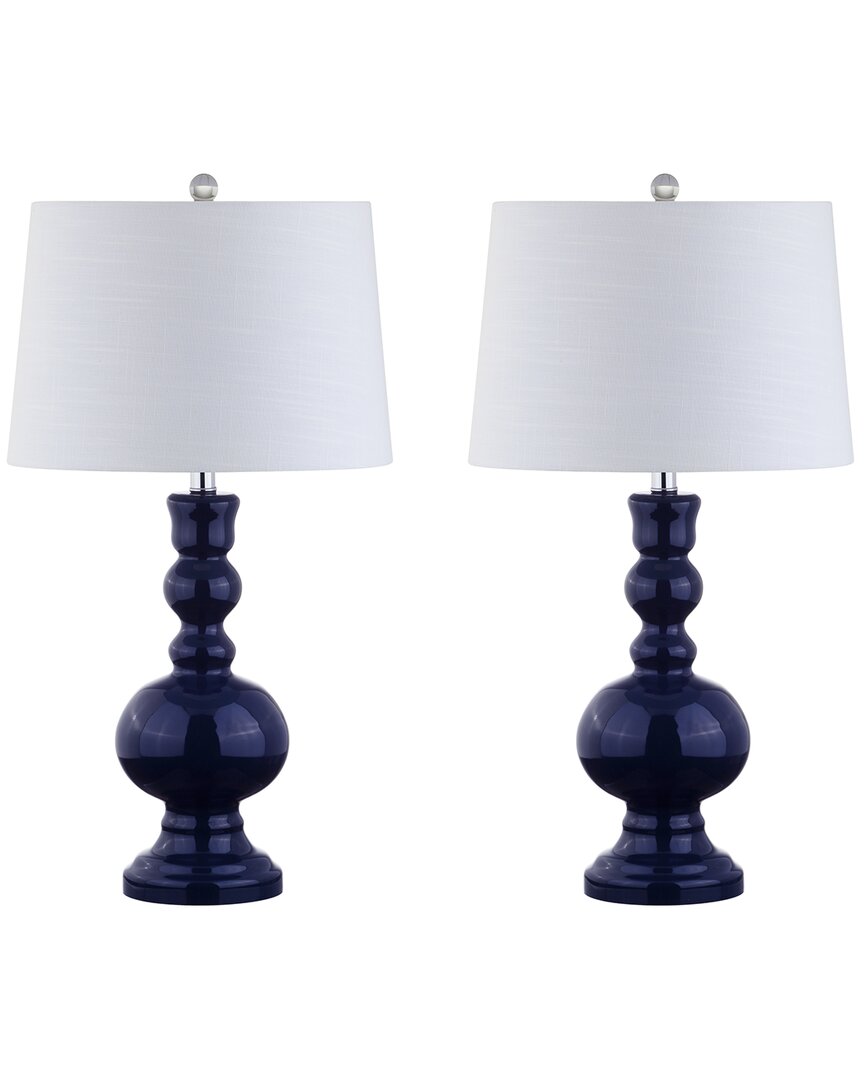 Jonathan Y Set Of 2 Genie 28.5in Glass Led Table Lamps