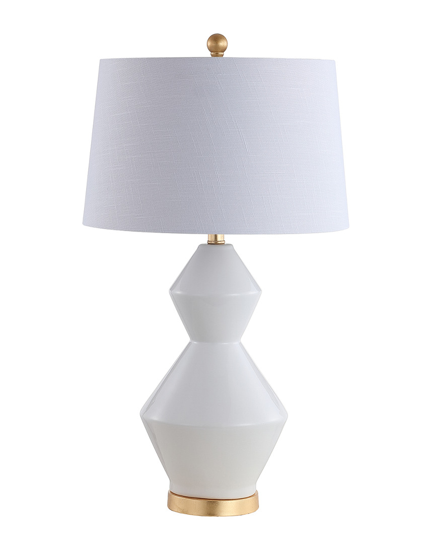 Jonathan Y Alba 29in Geometric Ceramicmetal Led Table Lamp Leaf