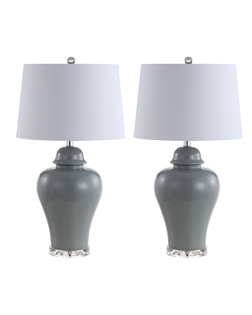 Jonathan Y Set Of 2 Winnie 27in Ceramic Urn Led Table Lamps