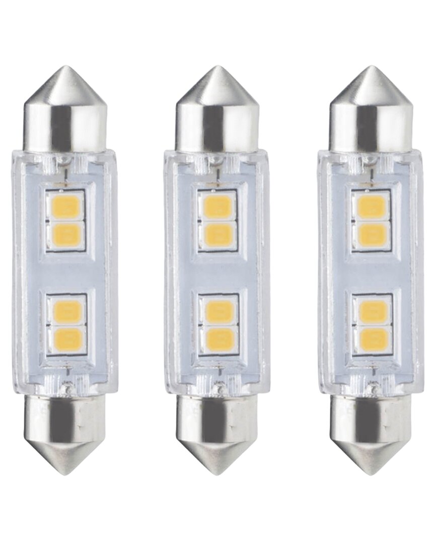 Bulbrite Pack Of 3-0.8 Watt T3 Mini Led Light Bulb, Low Voltage Festoon Base