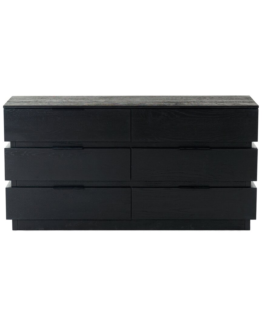 Safavieh Couture Titus 6 Drawer Stacked Dresser In Black