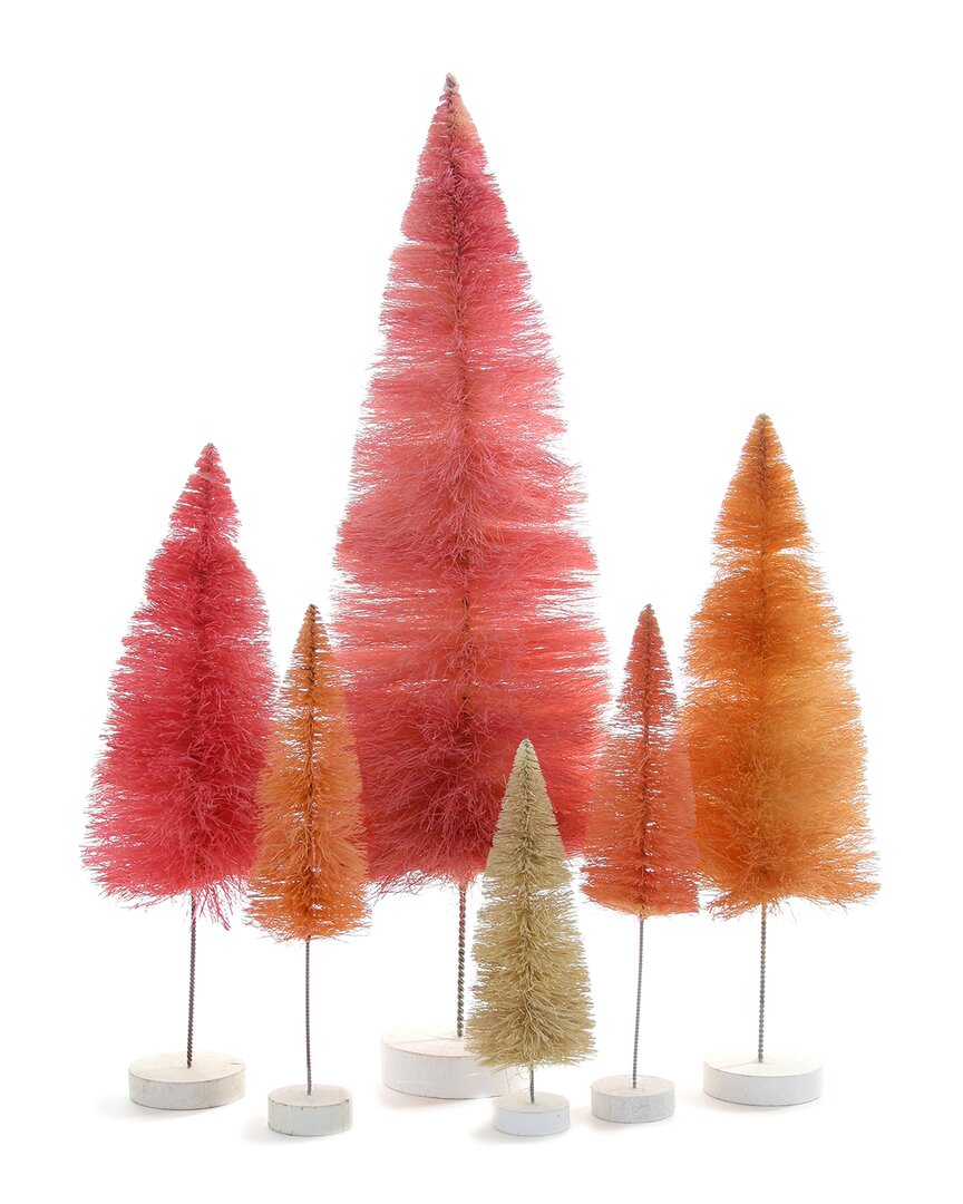 Shop Cody Foster & Co. Set Of 6 Spectrum Bottle Brush Trees Pink