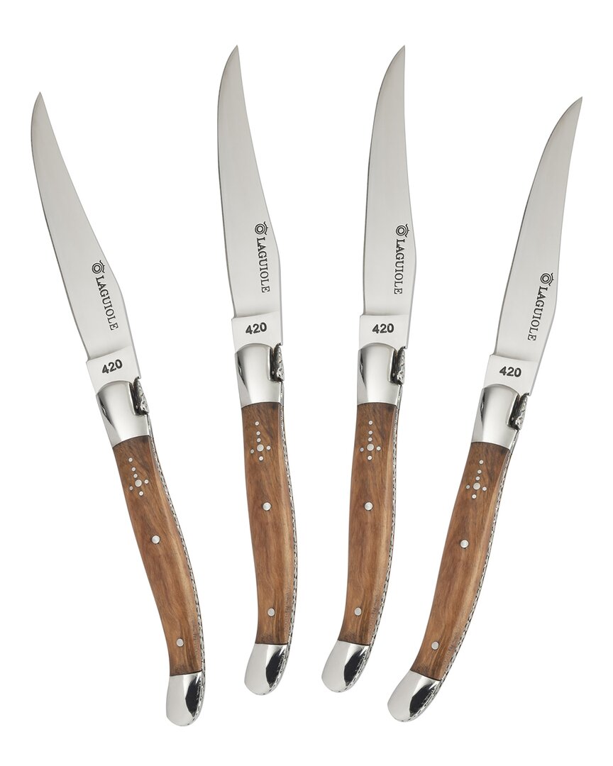 Au Nain Laguiole Steak Knives (set Of 4) In Olive