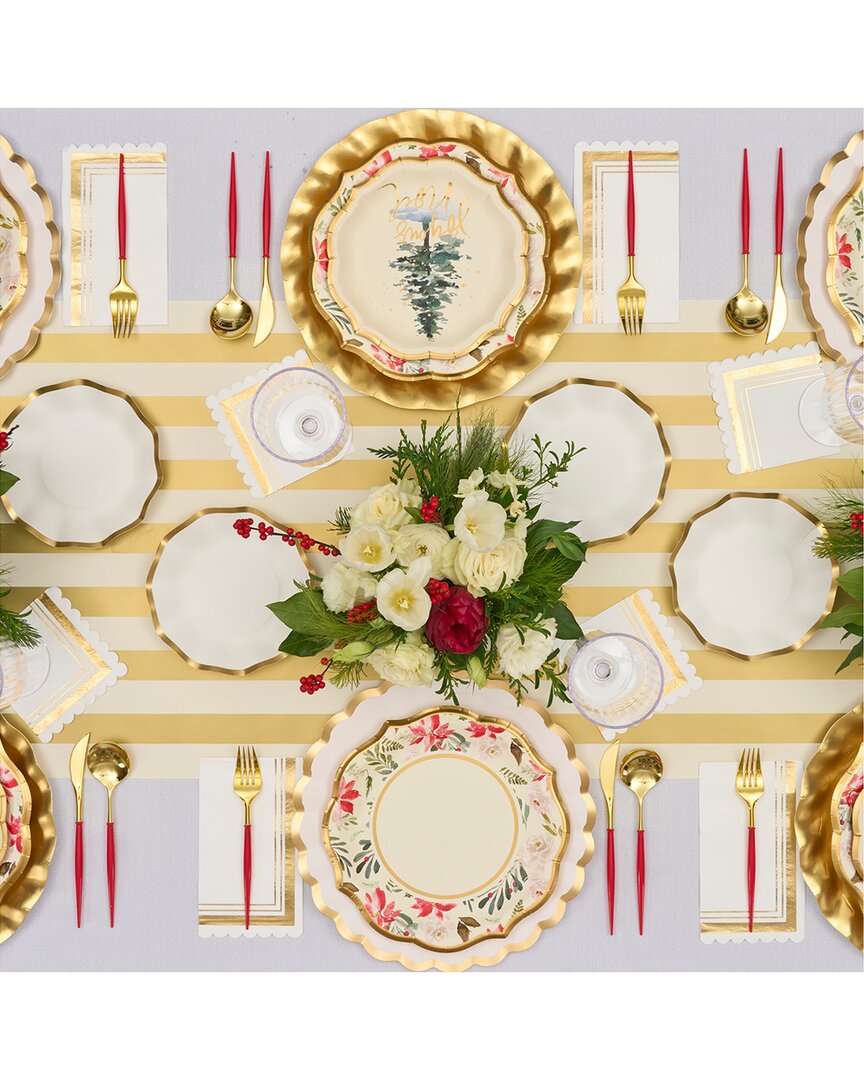 Sophistiplate Winter Blossom 124 Pc Table Setting - Service For 16 In Gold