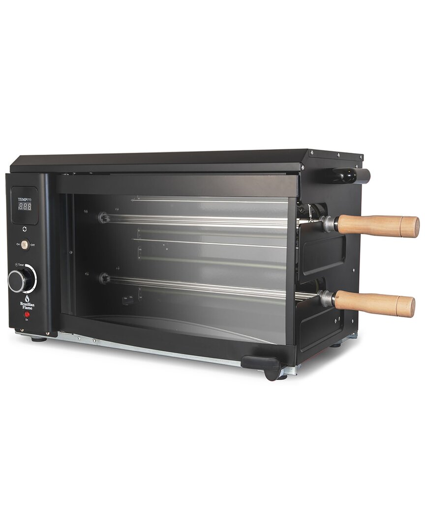 Brazilian Flame Electric Rotisserie 2-skewer Brazilian Grill In Black
