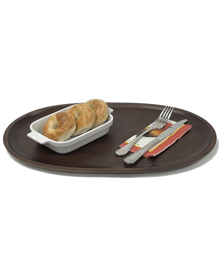 Woodard & Charles Extra Large Oval Serving Tray In Brown