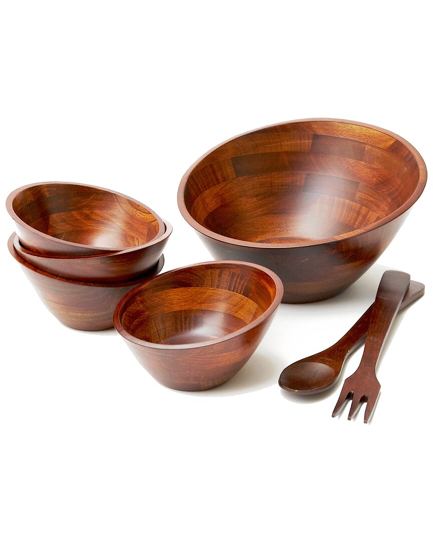 Woodard & Charles 7pc Angle Salad Bowl Set In Red