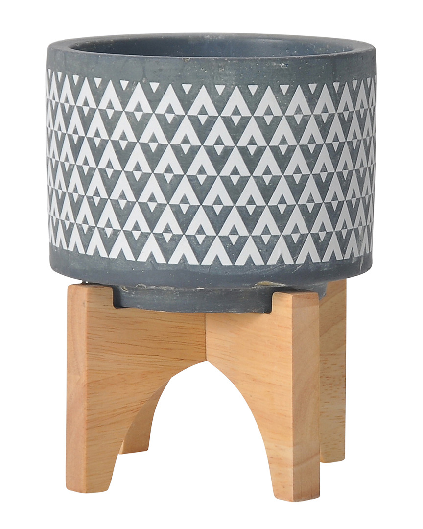 Sagebrook Home Ceramic Aztec Planter In Gray