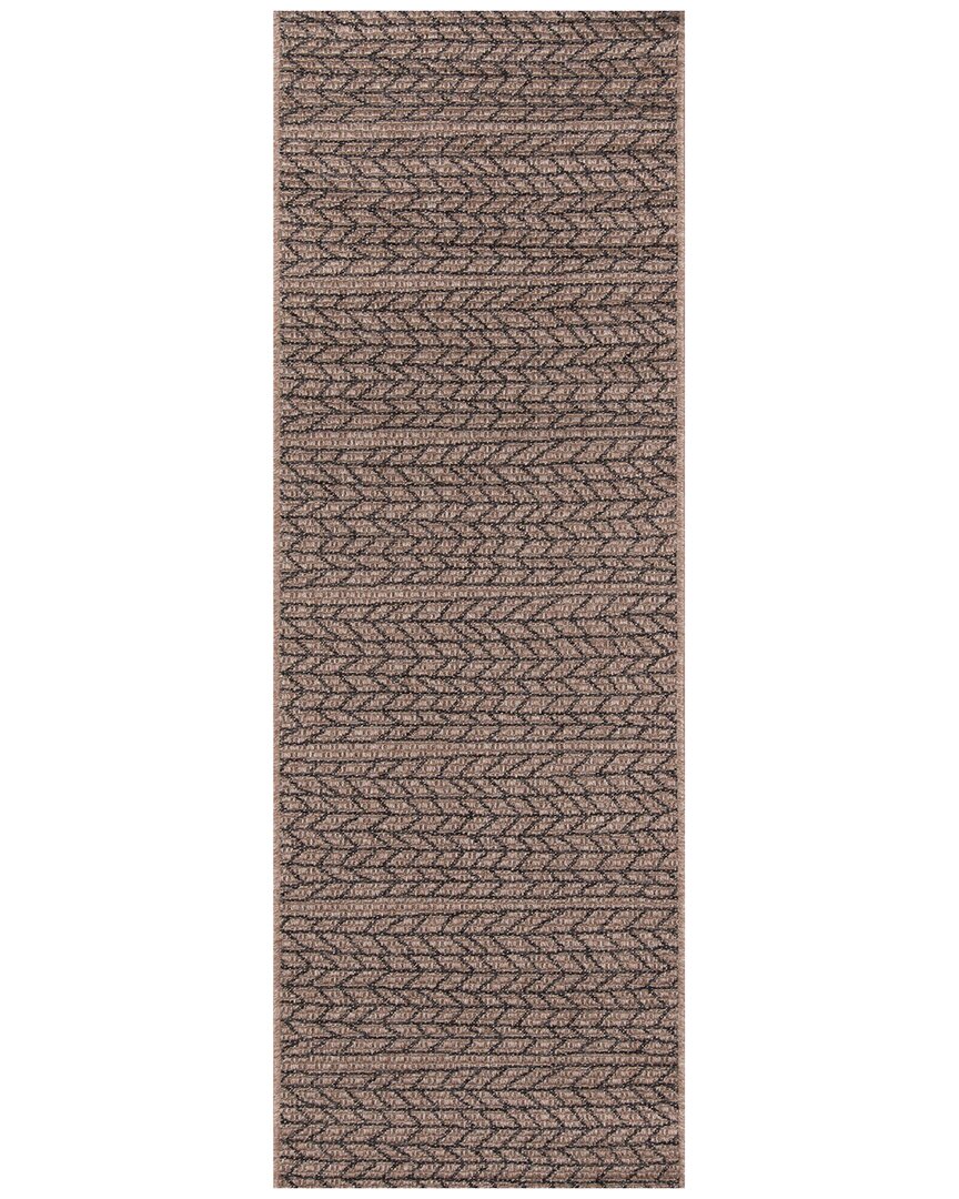 Ecarpet Como Contemporary Runner Rug In Brown