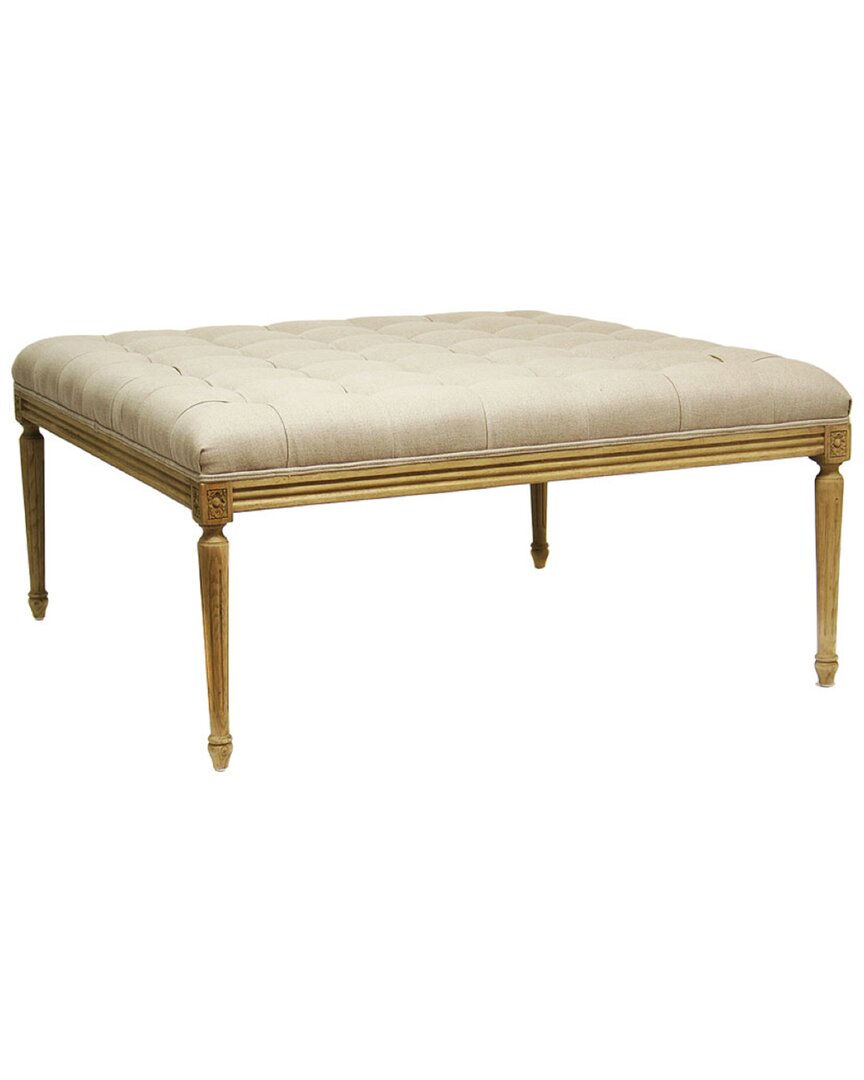 Zentique Tufted Ottoman In Gold