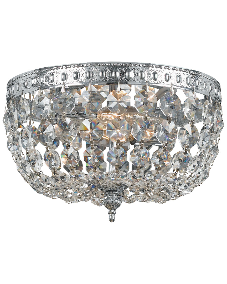 Crystorama 2-light Clear Crystal Chrome Ceiling Mount