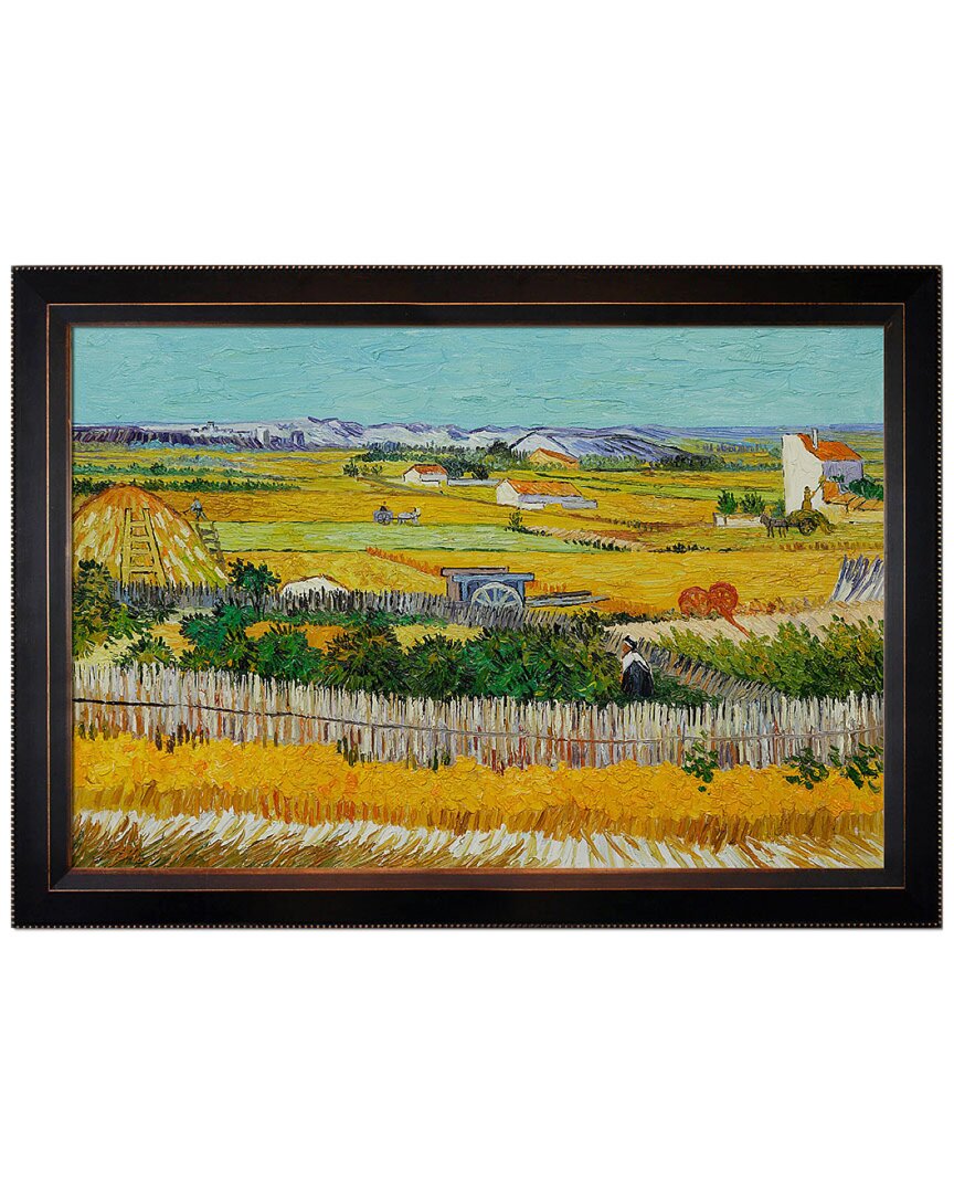 Handpainted Hued Hand-painted Masterpieces The Harvest By Vincent Van Gogh In Beige