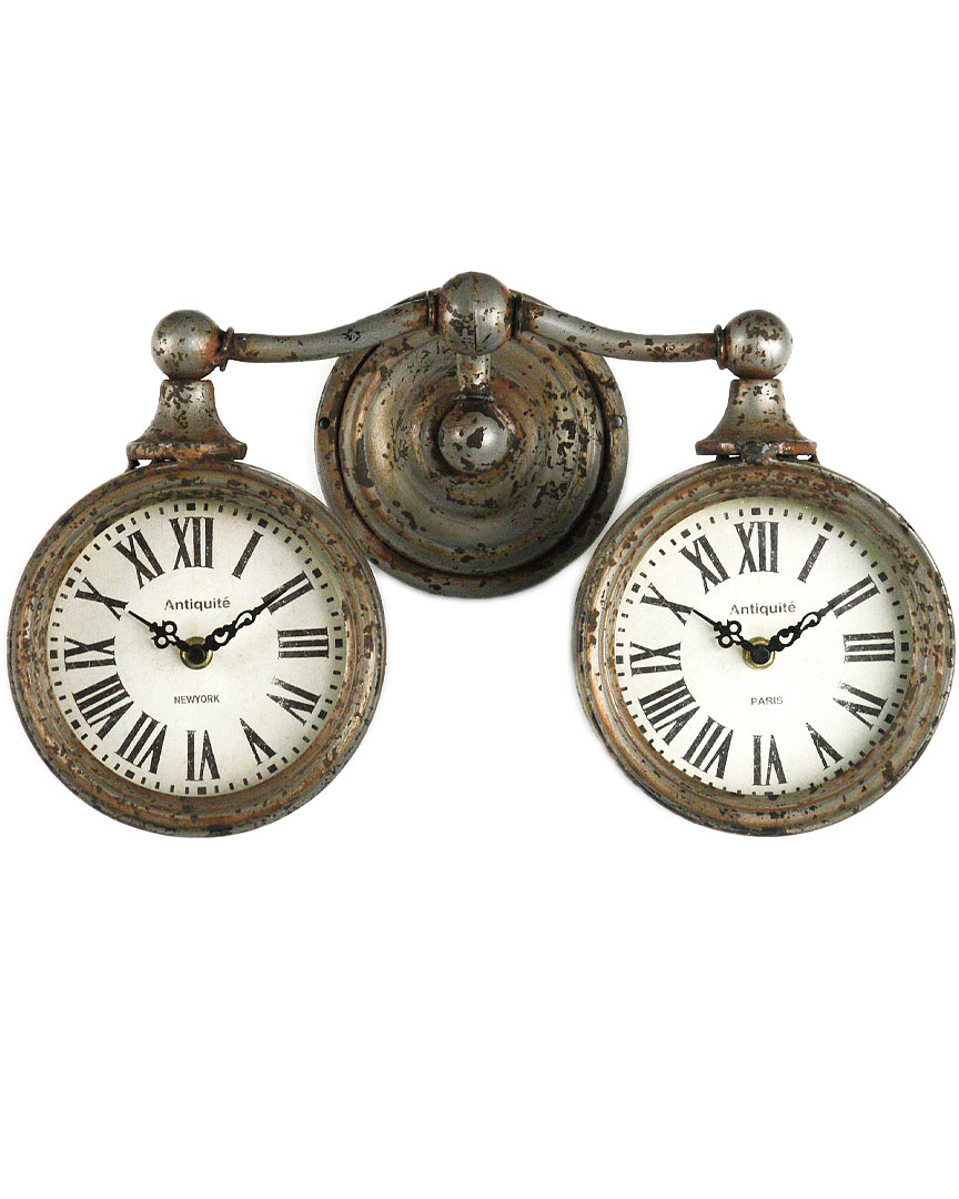 Zentique Round Wall Clocks In Brown