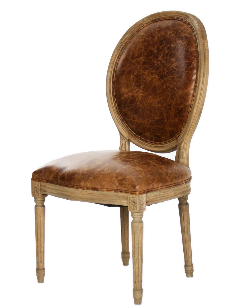 Zentique Leather Side Chair In Multi