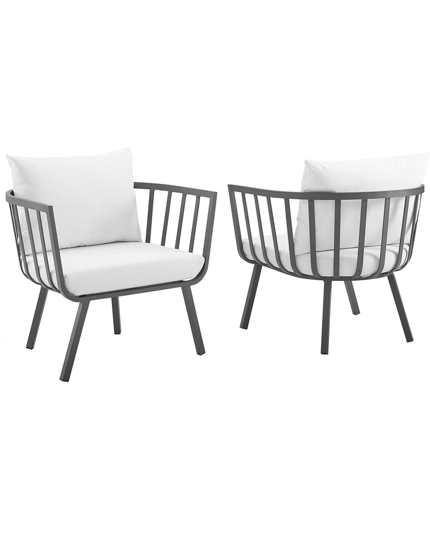 Modway Outdoor Riverside Outdoor Patio Aluminum Armchair Set Of 2
