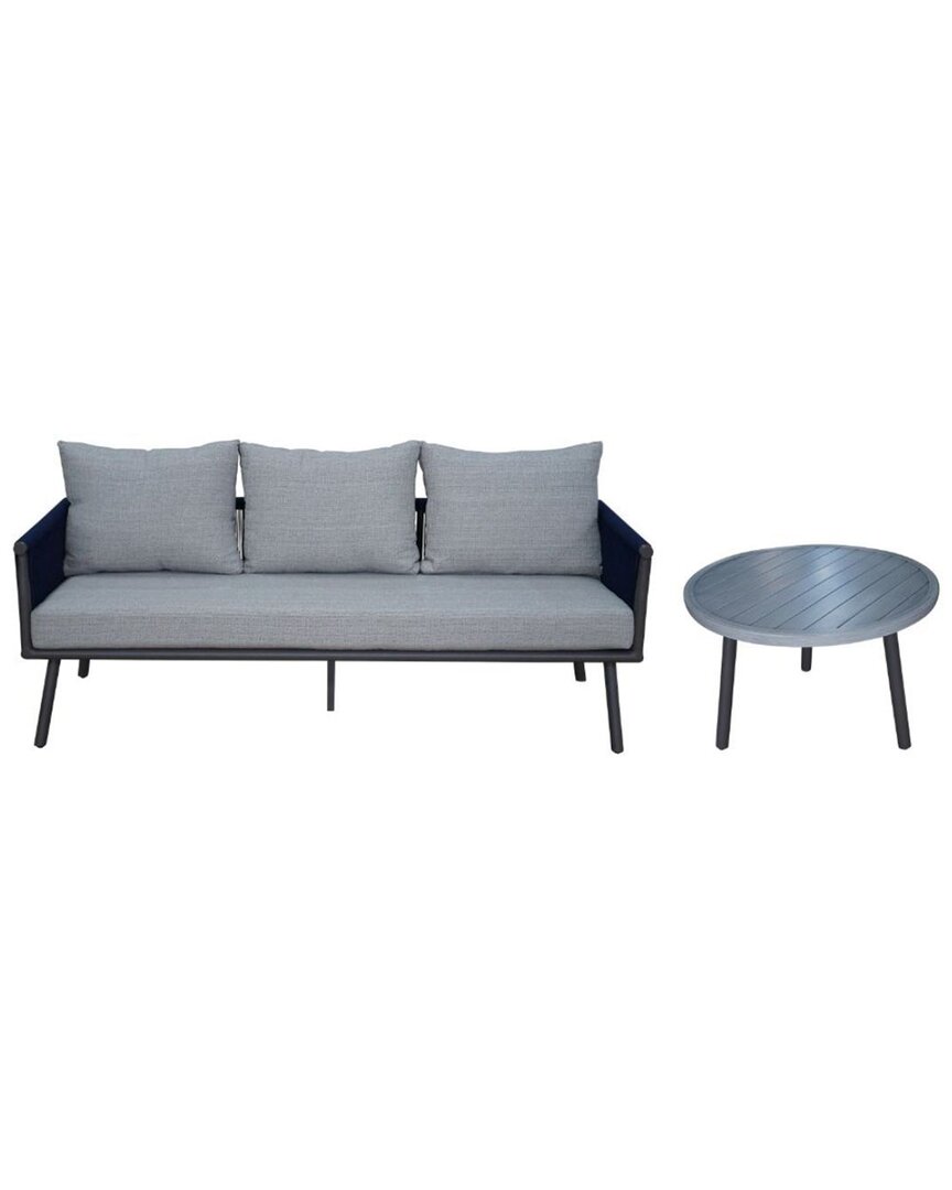 Shop Courtyard Casual Spring Valley Sofa And Coffee Table 2 Piece Set In Royal