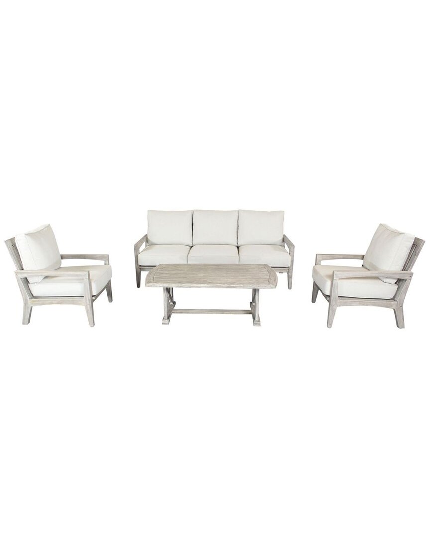 Courtyard Casual Surf Side Teak 4pc Sofa Set