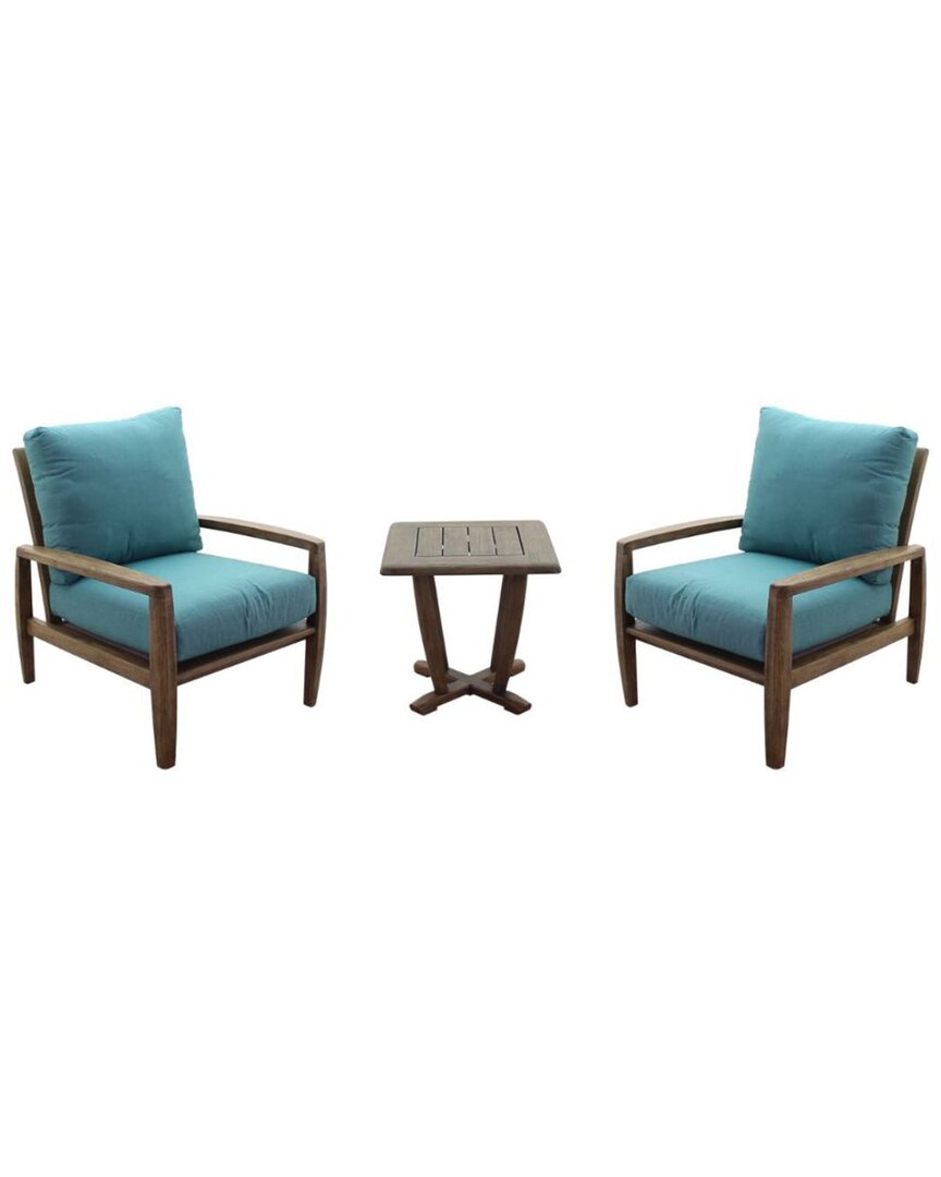 Courtyard Casual Avalon Teak 3pc Square Balcony Set